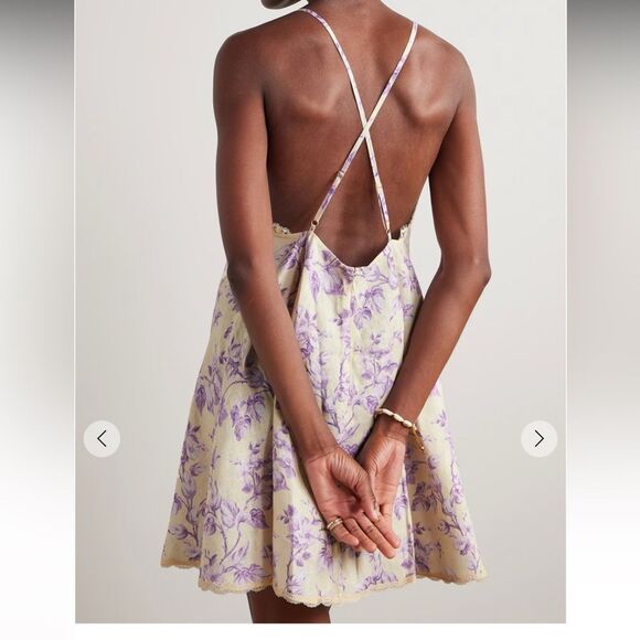 ZIMMERMANN
HALLIDAY SWING MINI DRESS YELLOW/LILAC FLORAL #23 - Picture 8 of 11